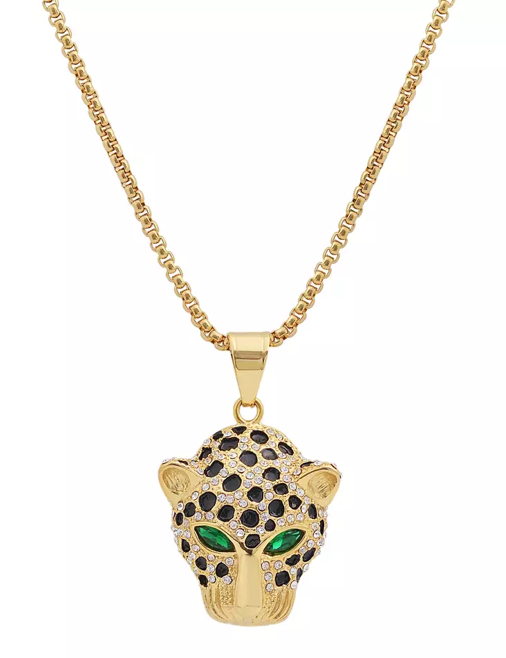 Leopardi kaulakoru kullattu SH440 - Teräsriipukset - SH440 - 1