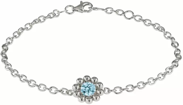 Lumoava Daisy rannekoru sinisell=C3=A4 zirkonilla L533228140000 - Hopeiset rannekorut - L53228140000 - 1