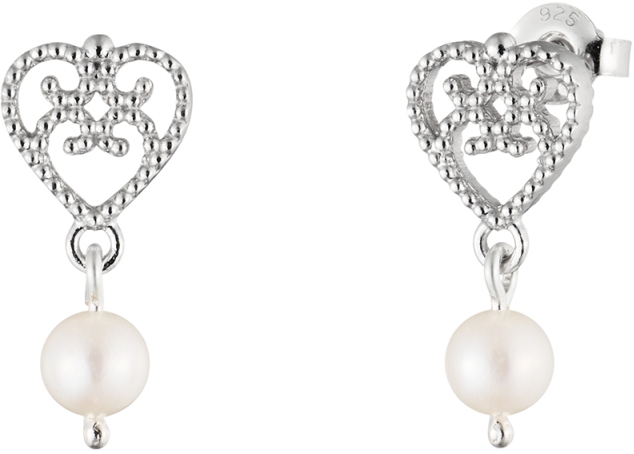 Lumoava Helmi korvakorut riippuvalla helmell=C3=A4 - Hopeiset korvakorut - 544144000 - 1