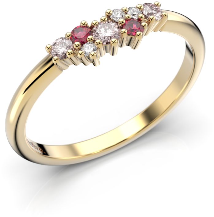 Festive Nadja Pink timanttisormus, keltakulta 650-018P-KK - Timanttisormukset Festive - 14-650-018P-KK-140 - 1