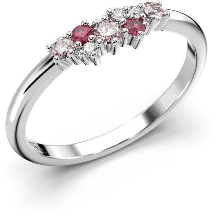 Timanttisormus Festive Nadja Pink 650-018P-VK, valkokulta - Timanttisormukset Festive - 14-650-018P-VK-140 - 1