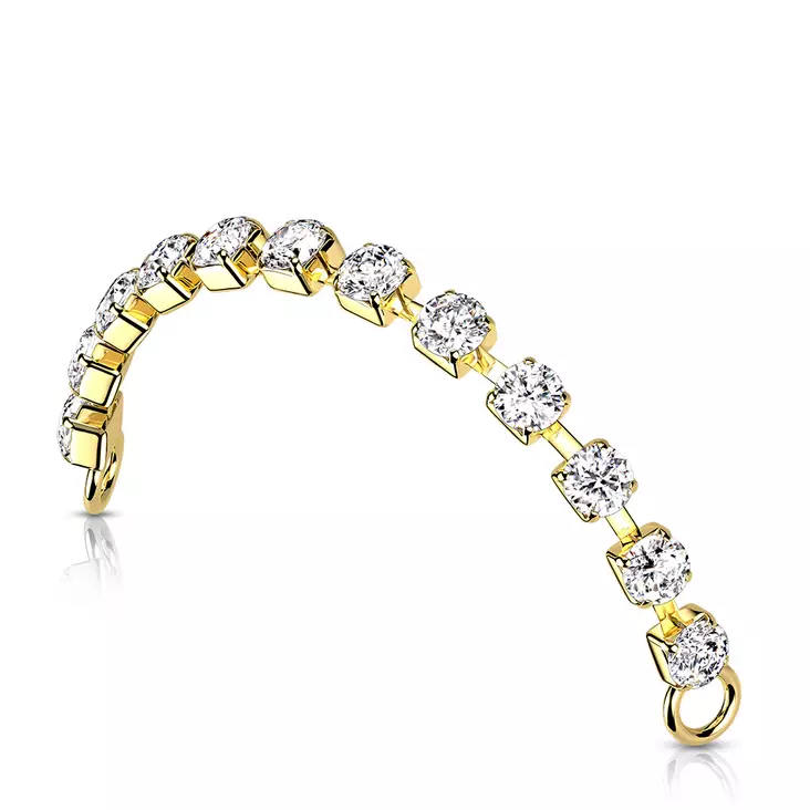 Nenäkoru connector ketju zirkoneilla H01G - Nenäkorut - H01G-30 - 1