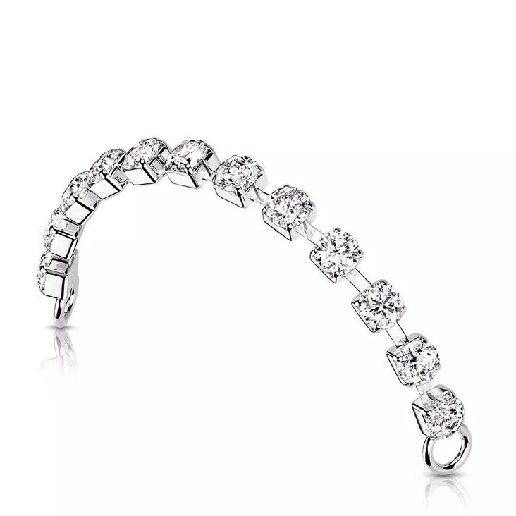 Nenäkoru connector ketju zirkoneilla H01S - Nenäkorut - H01S-30 - 1