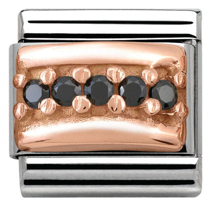 Nomination RoseGold Mustilla Zirkoneilla - Nomination ALE Classic palat - 430304-10 - 1