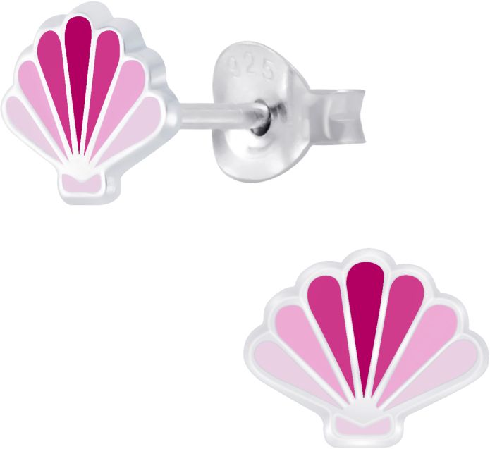 Pinkit Simpukka korvakorut - Hopeiset korvakorut - Y6630 - 1