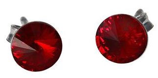 Punaiset Swarovski-hiotut korvakorut RHK290 - Hopeiset korvakorut - RHK290 - 1