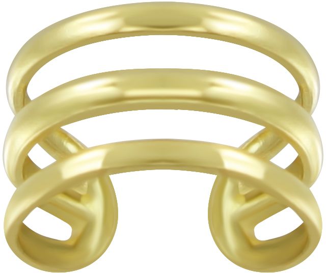 Puriste Triple Line Gold Y4640 - Hopeiset korvakorut - Y4640 - 1