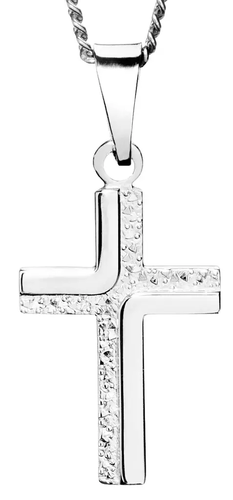 Hopeinen rippiristi tekstuurilla - Rippiristi - 506200000 - 1