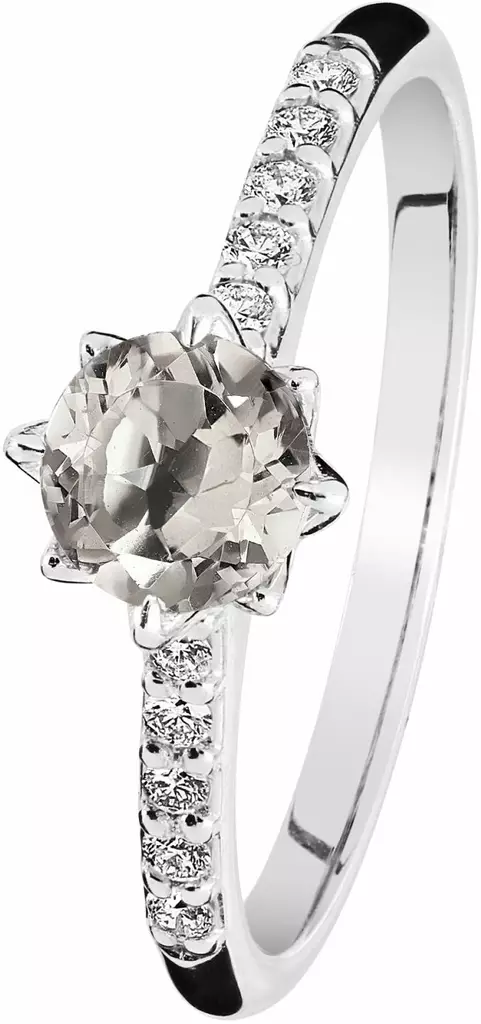 Kohinoor Rosa valkokulainen timanttisormus 033-260V-10MO - Timanttisormukset Kohinoor - 033-260V-10MO-150 - 1