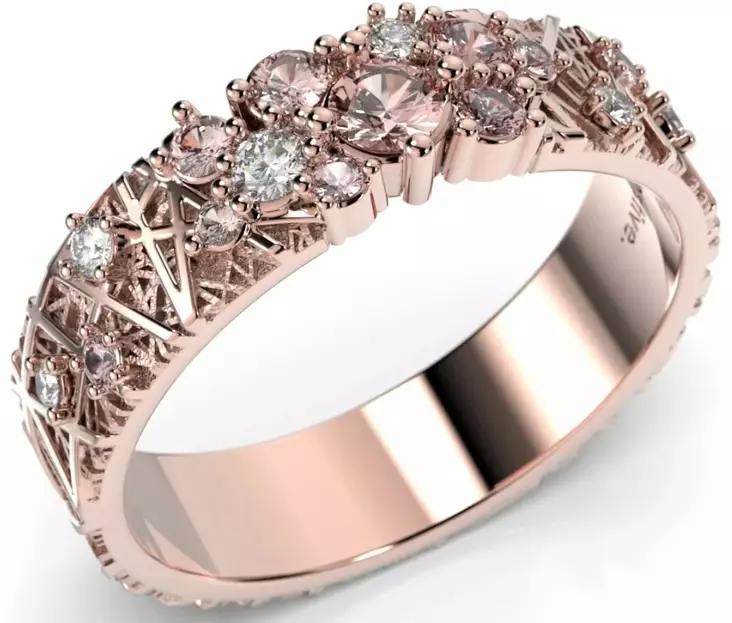 Festive Routa Rakka Pink timanttisormus, punakulta 627-033P-PK - Timanttisormukset Festive - 14-627-033P-PK-140 - 1