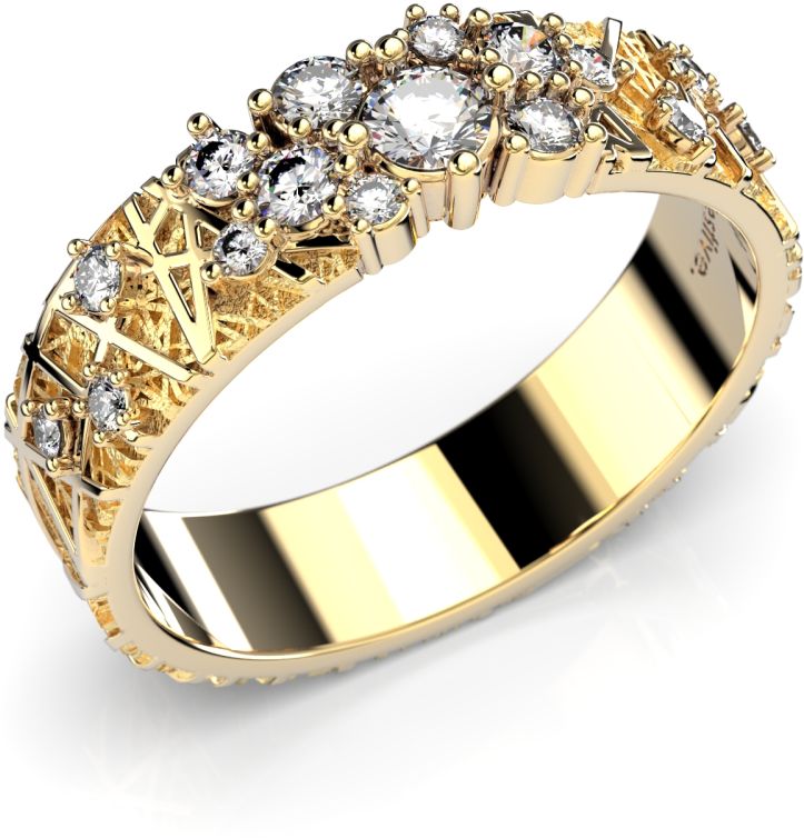 Festive Routa Rakka timanttisormus, keltakulta 627-033-KK - Timanttisormukset Festive - 14-627-033-KK-140 - 1