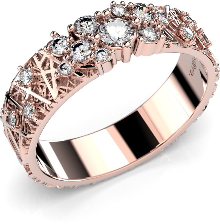 Festive Routa Rakka timanttisormus, punakulta 627-033-PK - Timanttisormukset Festive - 14-627-033-PK-140 - 1