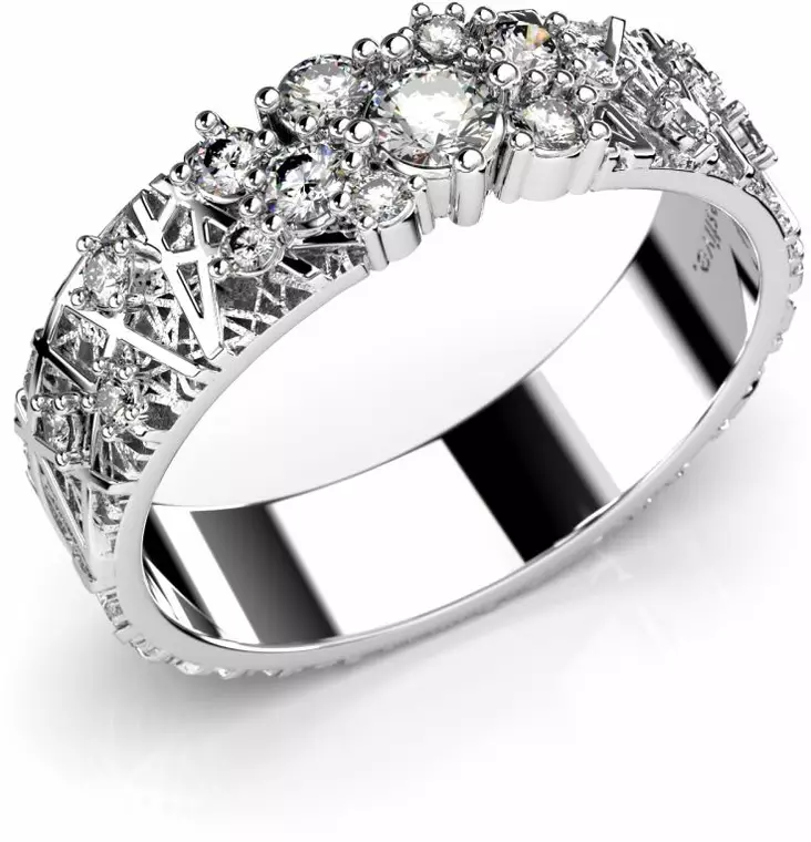 Festive Routa Rakka timanttisormus, valkokulta 627-033-VK - Timanttisormukset Festive - 14-627-033-VK-140 - 1