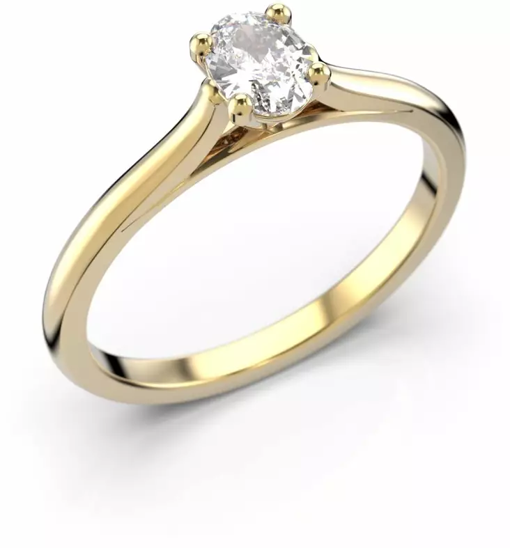 Festive Sesilia ovaali, timanttisormus keltakultaa. 605-030-KK - Timanttisormukset Festive - 14-605-030-KK-140 - 1