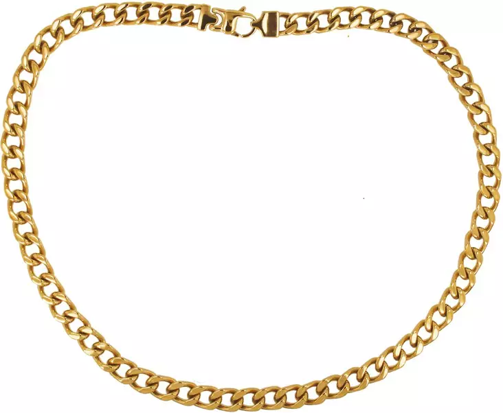 Keltakullan v=C3=A4rinen ter=C3=A4skaulaketju - Teräksiset kaulakorut - 183457-50 - 1