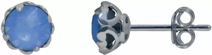 VAALENA SININEN zirk 7 mm tappi HK920 - Hopeiset korvakorut - HK920 - 1