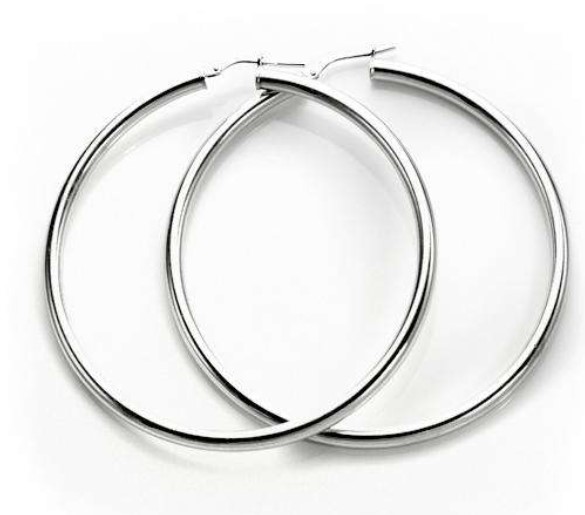 Valkokultaiset putkirengas korvakorut - Kultaiset korvakorut - H2-50 - 1