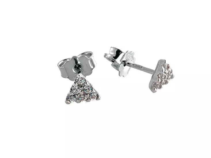 Valkokultaiset korvakorut zirkoneilla 17-K1450 - Kultaiset korvakorut - 17-K1450 - 1