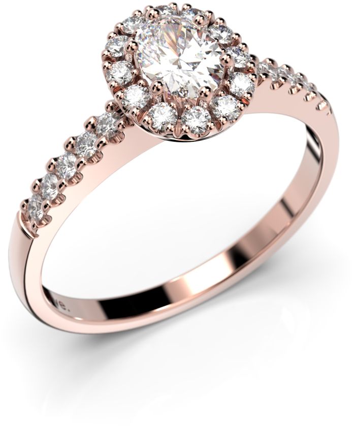 Festive Veronica Halo timanttisormus, punakulta 643-052-PK - Timanttisormukset Festive - 14-643-052-PK-140 - 1