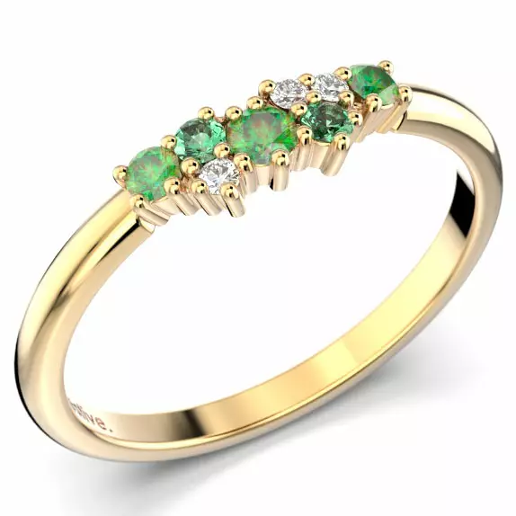 Festive Nadja Green timanttisormus 14-650-018G viistosta - Timanttisormukset Festive - 14-650-018G-KK-180 - 1
