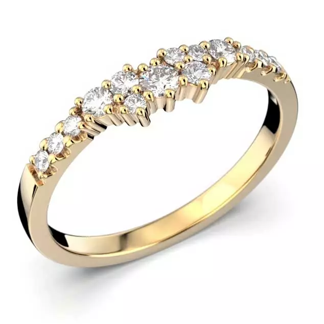 Festive Nadja side timanttisormus 14-667-024-KK etuviistosta - Timanttisormukset Festive - 14-667-024-KK-140 - 1