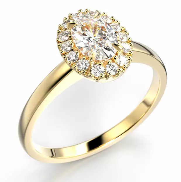 Festive Selena Halo timanttisormus 0,64ct laboratoriotimantilla - Timanttisormukset Festive - 14-726-064L-KK-140 - 1