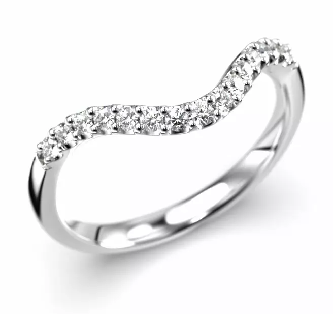 Festive Aurea Side timanttisormus 0,15ct valkokulta - Timanttisormukset Festive - 14-746-015L-VK-150 - 1