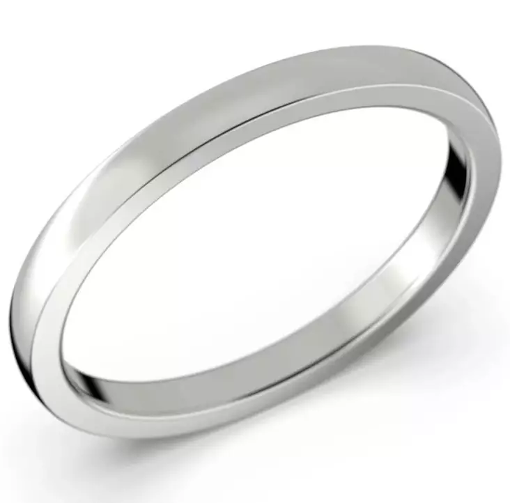 Festive Firenze medium 2,0mm kihlasormus, valkokulta kuvattuna etuviistosta - Kihlasormukset - 14-TFL20-16-VK-140 - 1