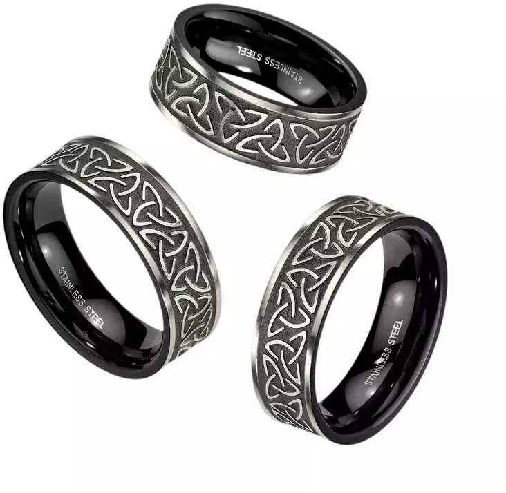 Tribal Celtic Trinity Knot Black sormus - Terässormukset - H24-32-190 - 1