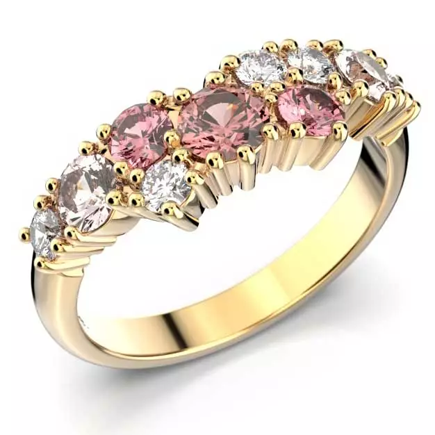 Festive Nadja Grand Pink 14-669-105P-KK etuviistosta - Timanttisormukset Festive - 14-669-105P-KK-140 - 1