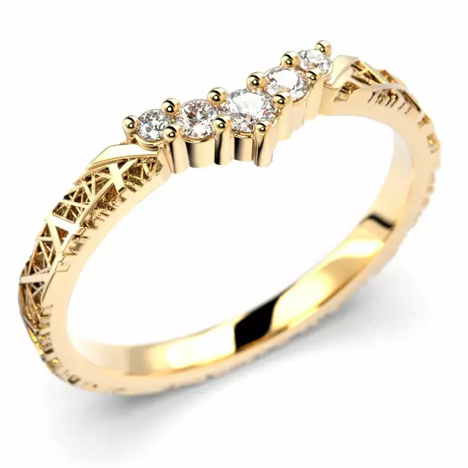 Festive Routa Tieva sivu timanttisormus kuvattuna viistosta 733-009-KK - Timanttisormukset Festive - 14-733-009-KK-150 - 1