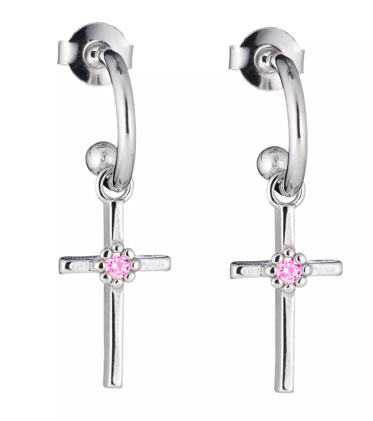 Lumoava Daisy risti korvakorut, pink - Daisy - L54268150000 - 1