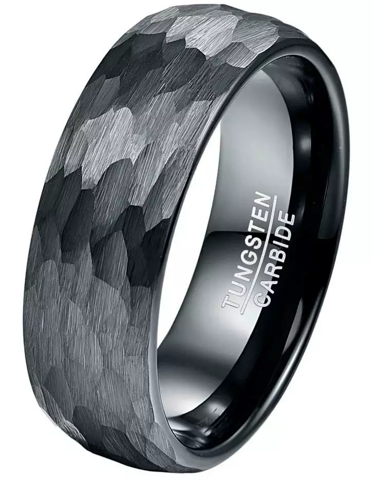 Tungsten sormus taottu musta 8mm - Sormukset tungsten ja zirkonium - G08-190 - 1