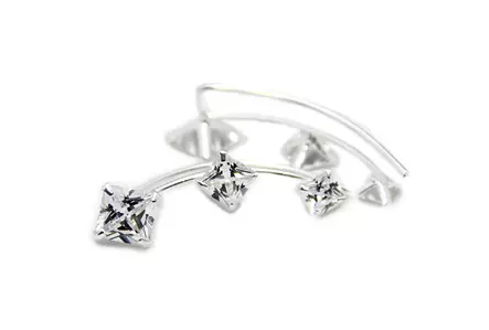 Korvakorut zirkoneilla - Hopeiset korvakorut - D201 - 1