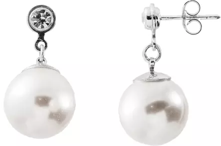 Korvakorut helmi ja zirkoni H2211 - Hopeiset korvakorut - H2211 - 1