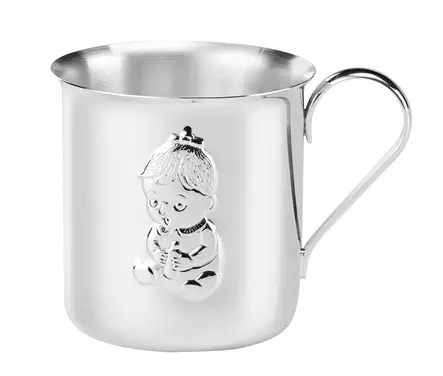 Hopeinen lasten muki tyt=C3=B6lle - Muut Kastelahjat - 612-151 - 1