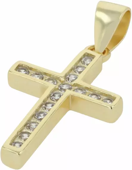 Ristiriipus kullattua hopeaa cz 15x9 mm - Rippiristit kullattu hopea - SH309-001 - 2