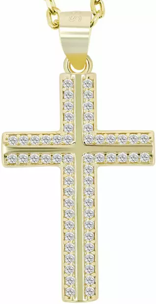 Risti zirkonioilla SH359-001 - Rippiristit kullattu hopea - SH359-001 - 1