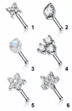 Nenäkoru zirkoneilla - eri vaihtoehtoja - Lävistyskorut - HW13-1 - 1