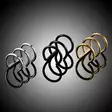 Puriste Cuff Helix Hopea & Musta & Kulta - Lävistyskorut - K0801 - 1
