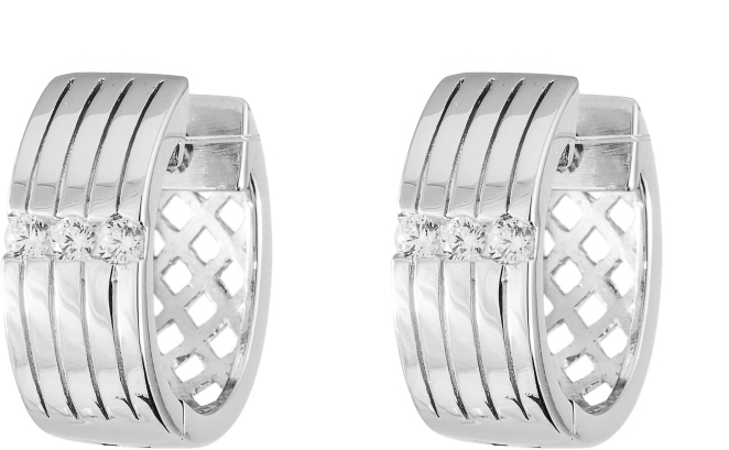 Bisignana Korvarengas 15x7mm W37-64432-610-99 - Hopeiset korvakorut - CKK141 - 1