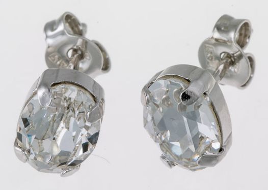 Ovaalihiotut zirkonikorvakorut RHK381 - Hopeiset korvakorut - RHK381 - 1