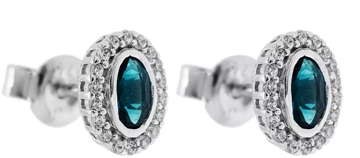 Diana sininen kivi CKK21 - Hopeiset korvakorut - CKK21 - 1