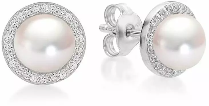 Helmikorvakorut Elen Pearls zirkoneilla - Elen Pearls - CKK181 - 1