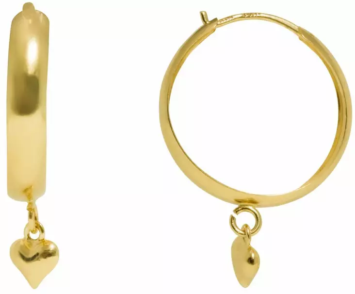 Korvarengas pikkusyd=C3=A4mell=C3=A4 K30051 - Kultaiset korvakorut - K30051 - 1