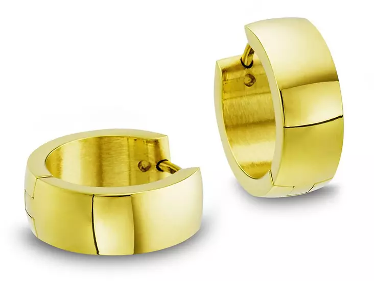 Kullatut teräskorvarenkaat - Teräksiset korvakorut - 618011-1 - 1