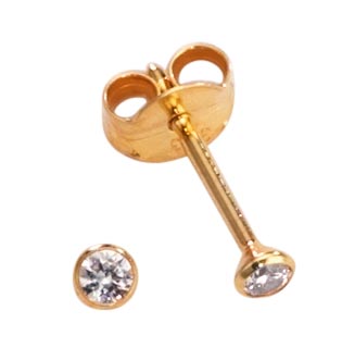 Kultaiset-korvanapit-zirkoneilla-B3501 - Kultaiset korvakorut - B3501 - 1