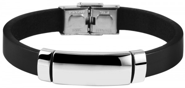 Laattaranne ter=C3=A4s nahka SH370-001 - Miesten rannekorut - SH370-001 - 1