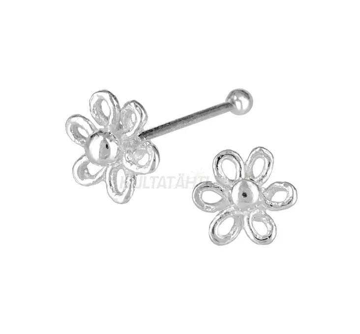 Nen=C3=A4koru hopeaa kukka - Lävistyskorut - TNS-471 - 1