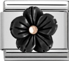 Nomanition pala Onyx Flower Musta - Nomination combosable classic - 430510-01 - 1